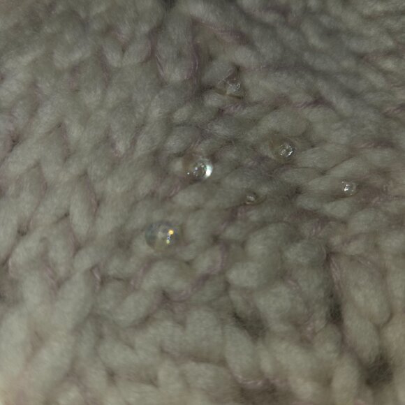 Anthropologie Hand Knit by Dollie Ivory Sequin Wool Knit Cardigan Women Size XL - Picture 9 of 9